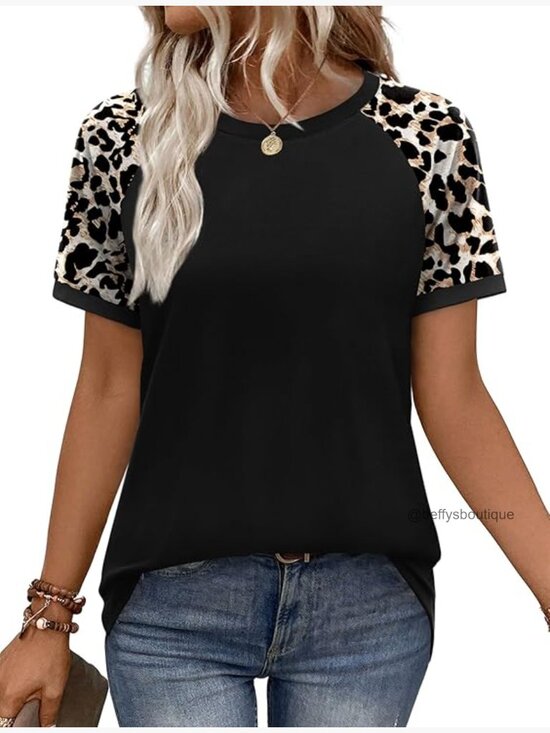 Tops - Color Block Short Sleeve Raglan Tee Summer Vacation Top